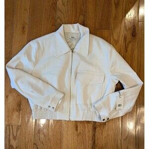 Jason Wu NWT Size Large Cream Bomber Jacket MSRP $320